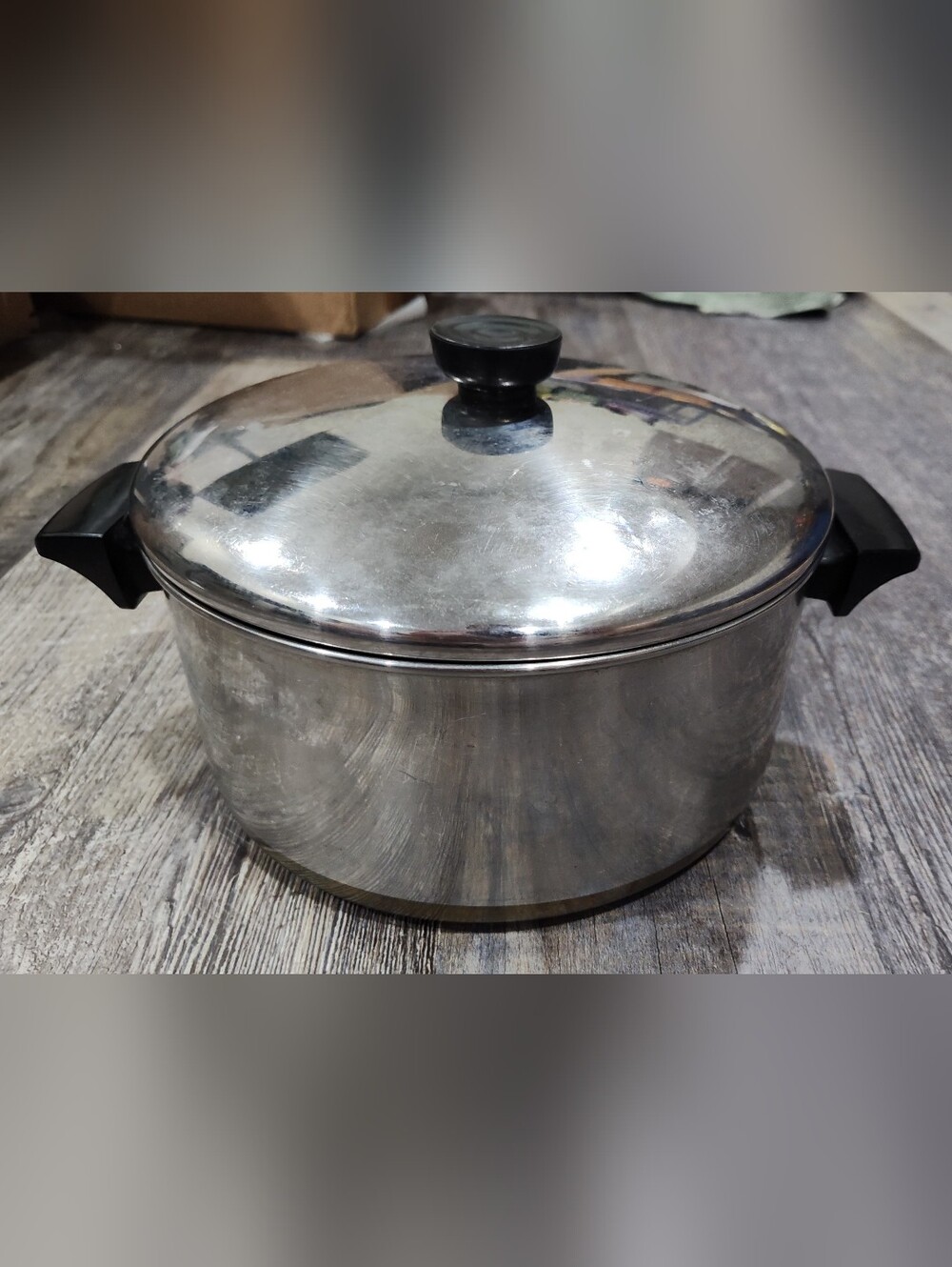 Vintage Revere Ware 1801 Stainless Steel 4 1/2 Quart Stock Pot With Lid Made USA